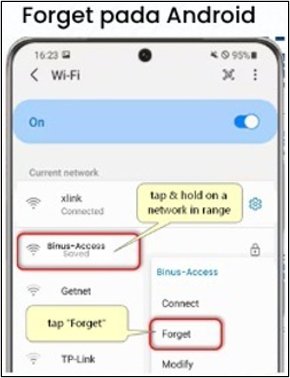 Forget Network Android