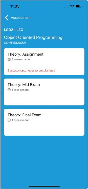assessment category inside course