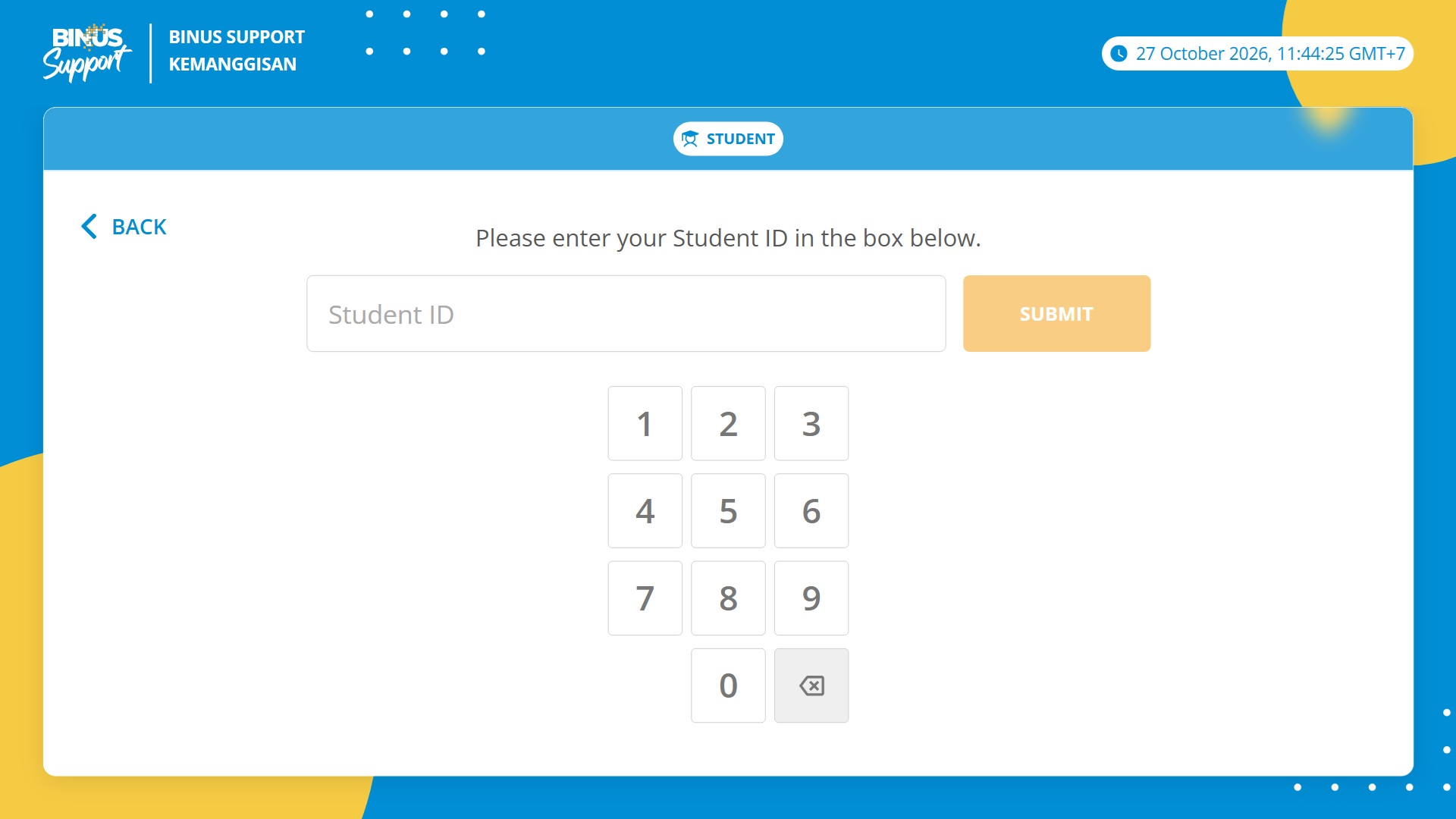 Halaman Input Student ID Manual